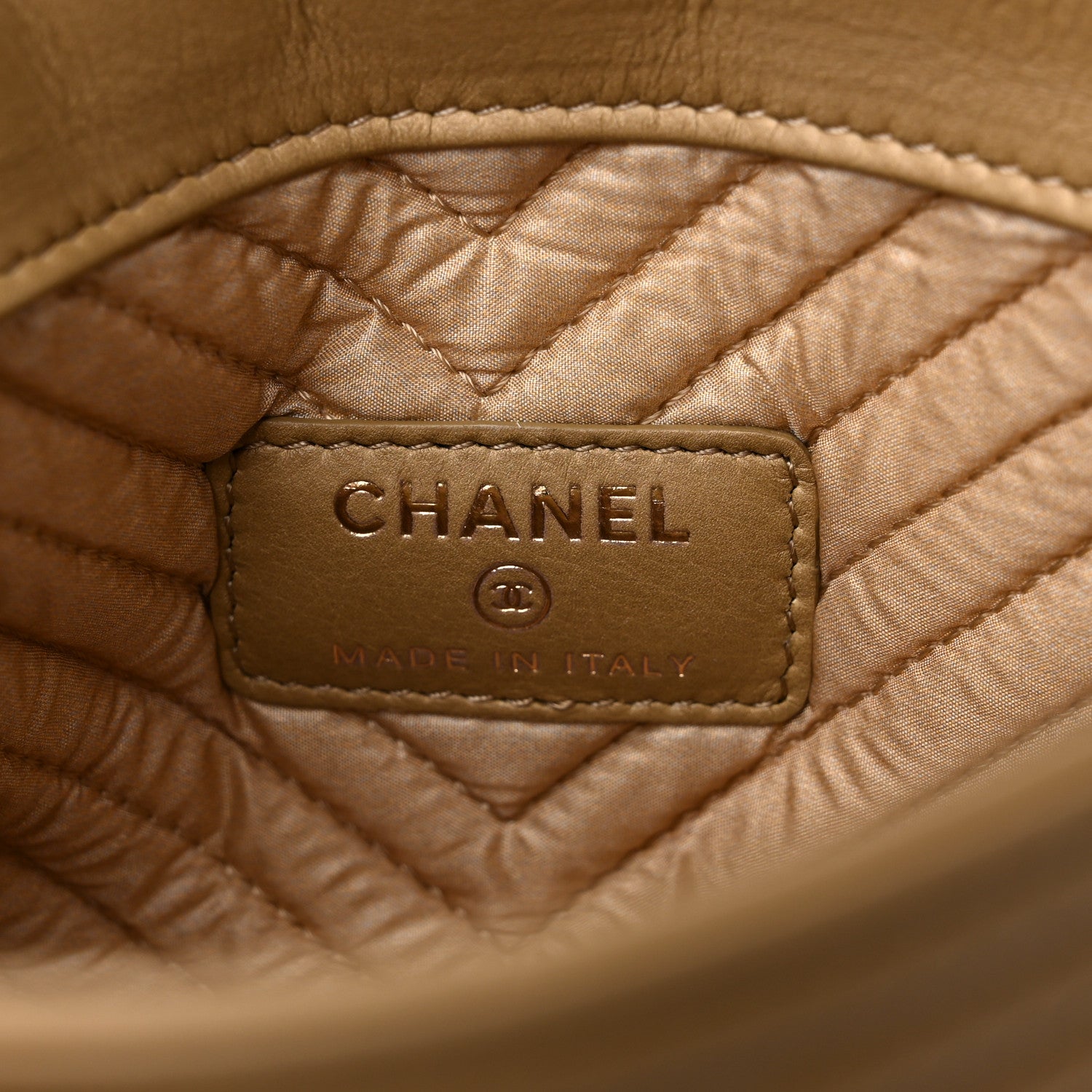 Chanel Aged Calfskin Chevron Boy Cosmetic Pouch Beige 6 of 10