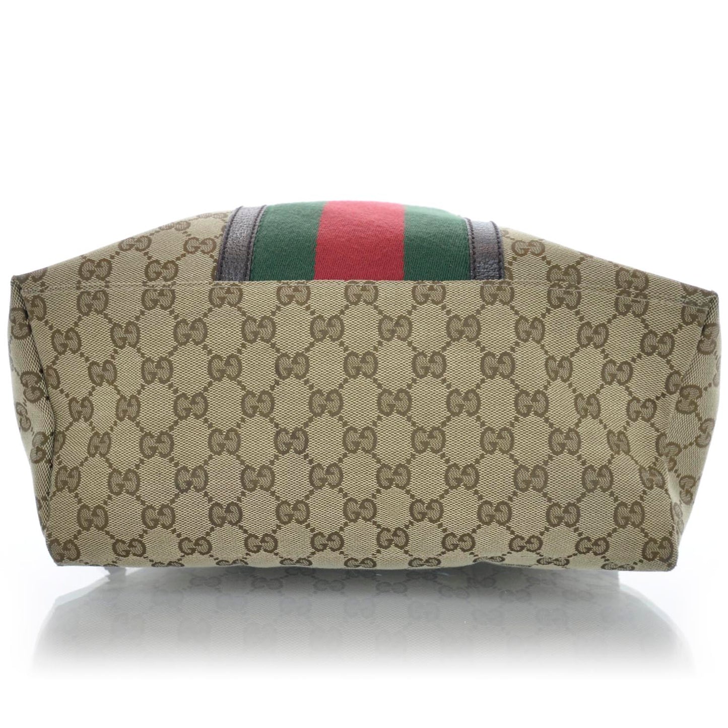 GG Monogram Web Medium Classic Backpack Brown