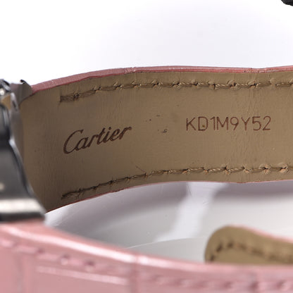 Cartier Stainless Steel Alligator 33mm Santos 100 Automatic Watch Pink 8 of 8