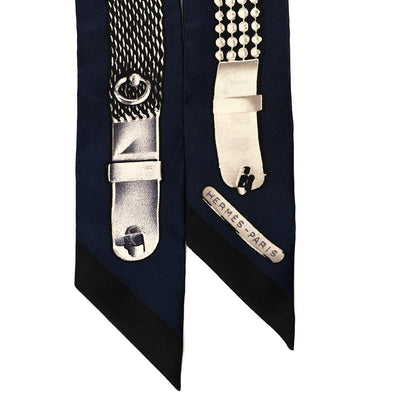 Hermes Silk Le Tresor De Medor Twilly Marine Gris Black 2 of 4