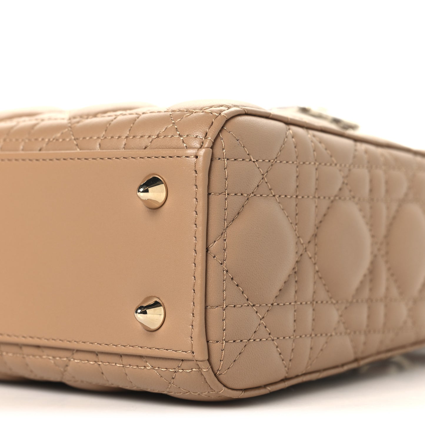 Lambskin Cannage Small Lady Dior Camel