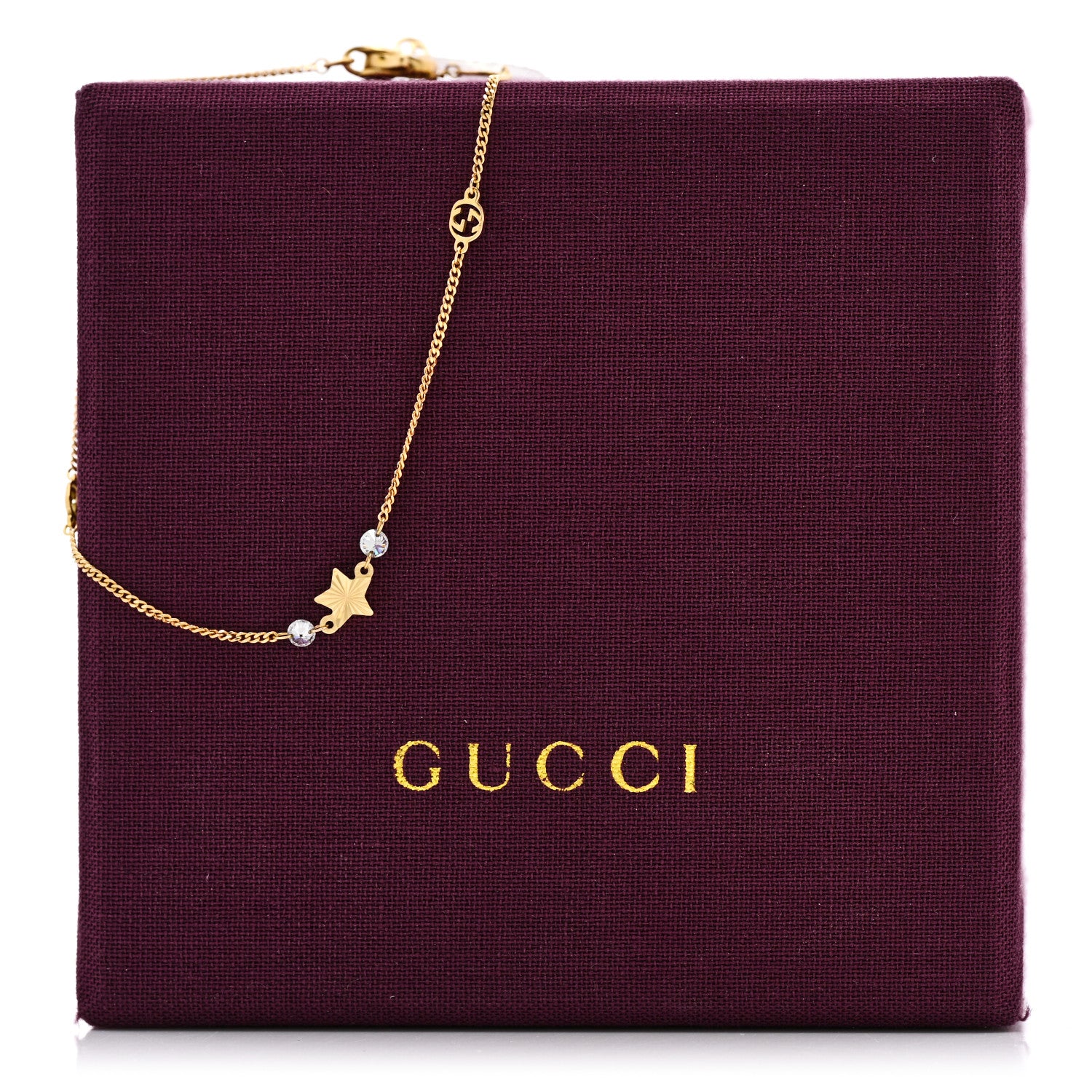 Gucci 18K Yellow Gold Diamond Star GG Station Bracelet 6 of 6