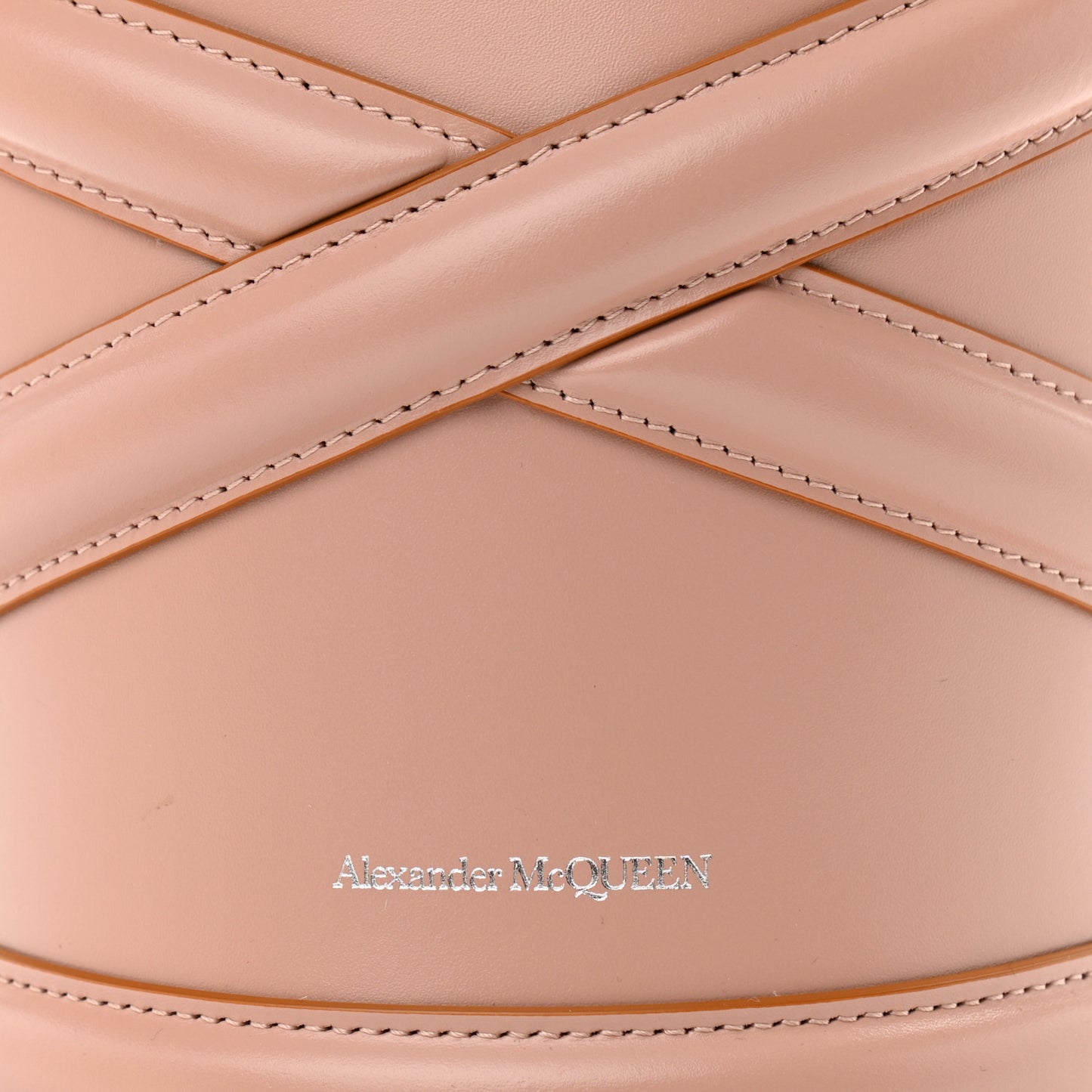 Calfskin Mini Curve Bucket Bag Nude