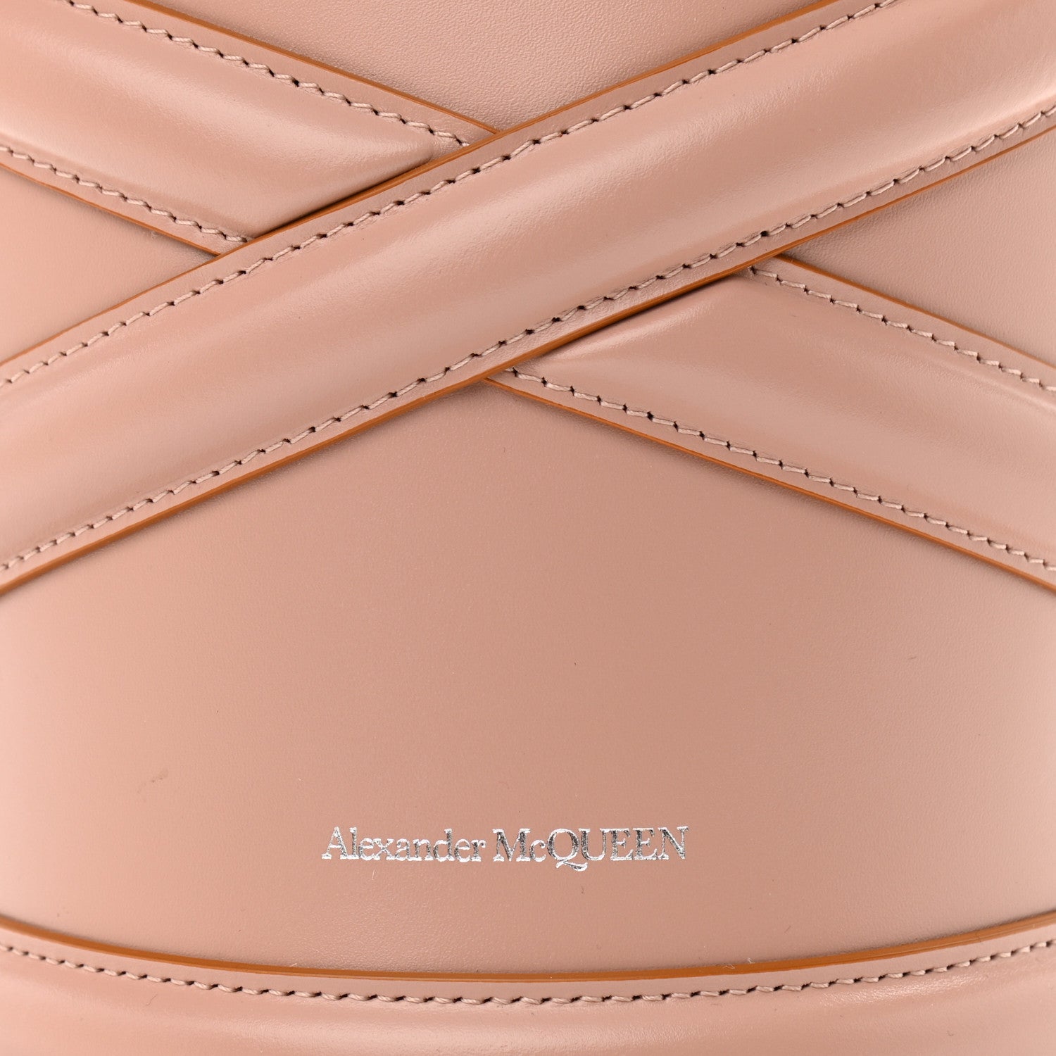 Alexander McQueen Calfskin Mini Curve Bucket Bag Nude 6 of 8