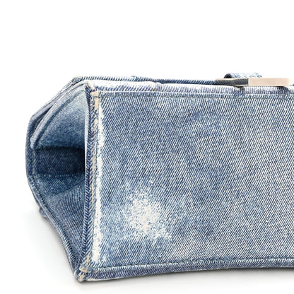 Balenciaga Nappa Denim Printed Small Hourglass Top Handle Bag Denim Blue 9 of 10
