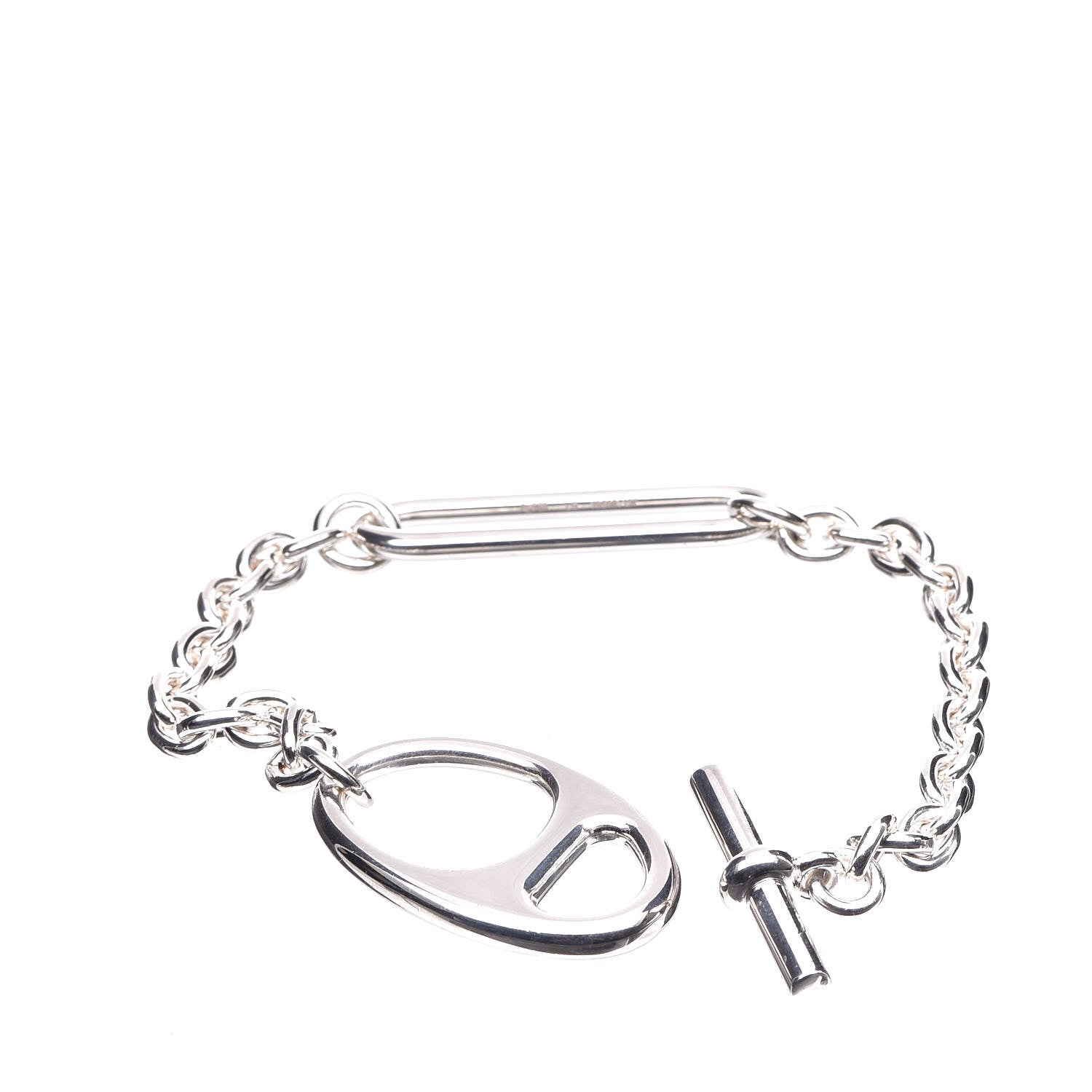 Hermes Sterling Silver Chaine d'Ancre Twist Bracelet LG 3 of 6