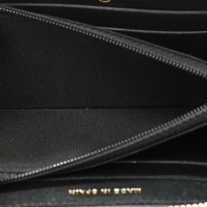 Chanel Sheepskin Quilted Mademoiselle Vintage Zip Around Wallet Black 6 of 13