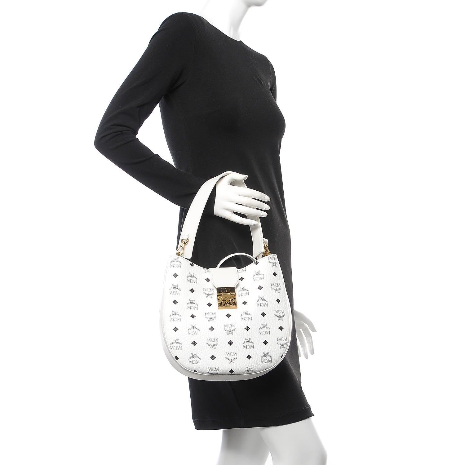 MCM Visetos Patricia Hobo White 3 of 9
