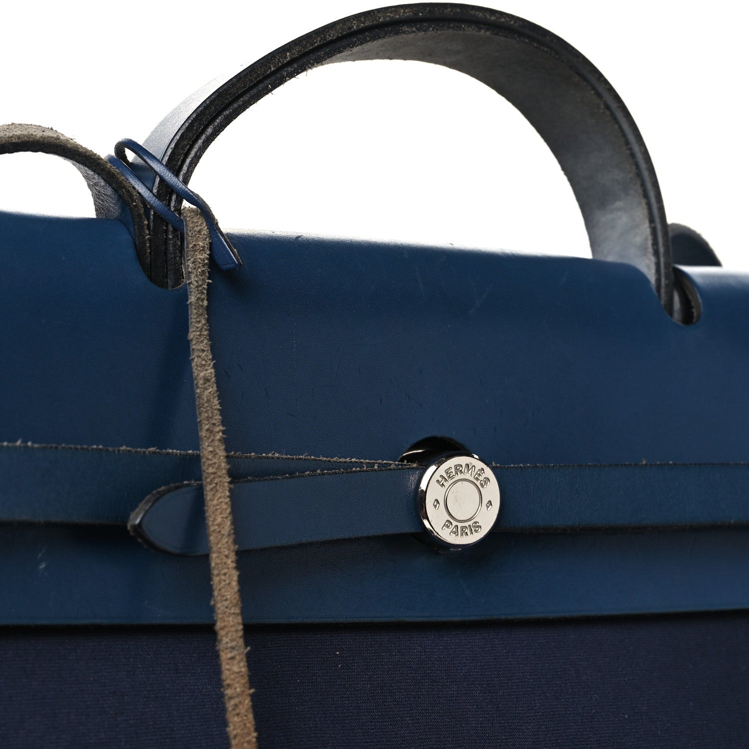 Hermes Toile Vache Calfskin Herbag 39 MM Navy 12 of 13