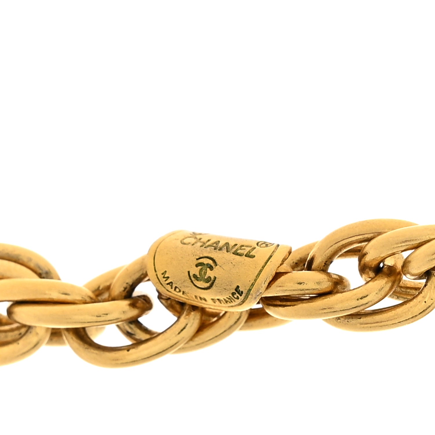 Chanel Crystal Chain Link CC Choker Necklace Gold 5 of 5