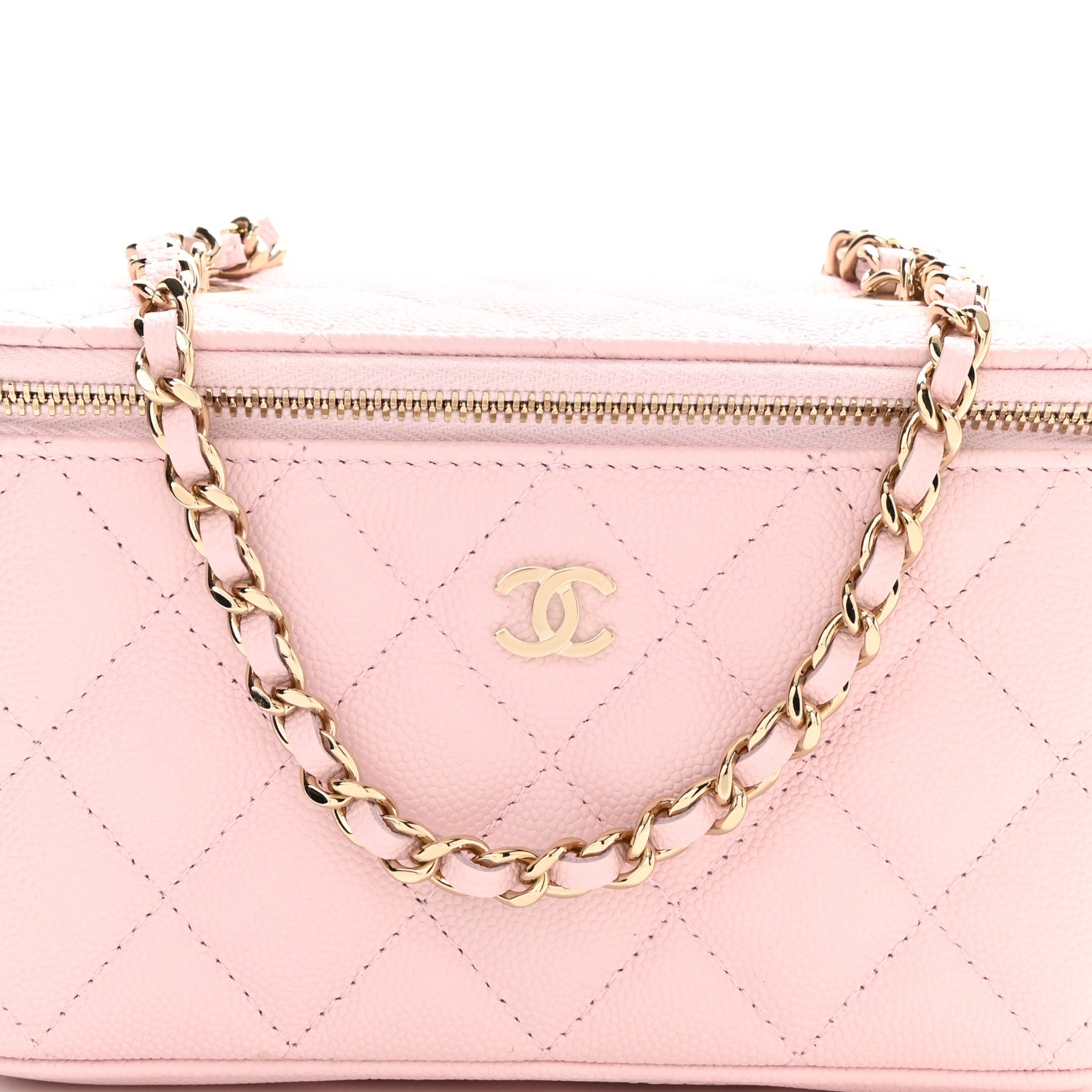 Chanel Caviar Quilted Small Vanity Case With Chain Light Pink 9 of 12
