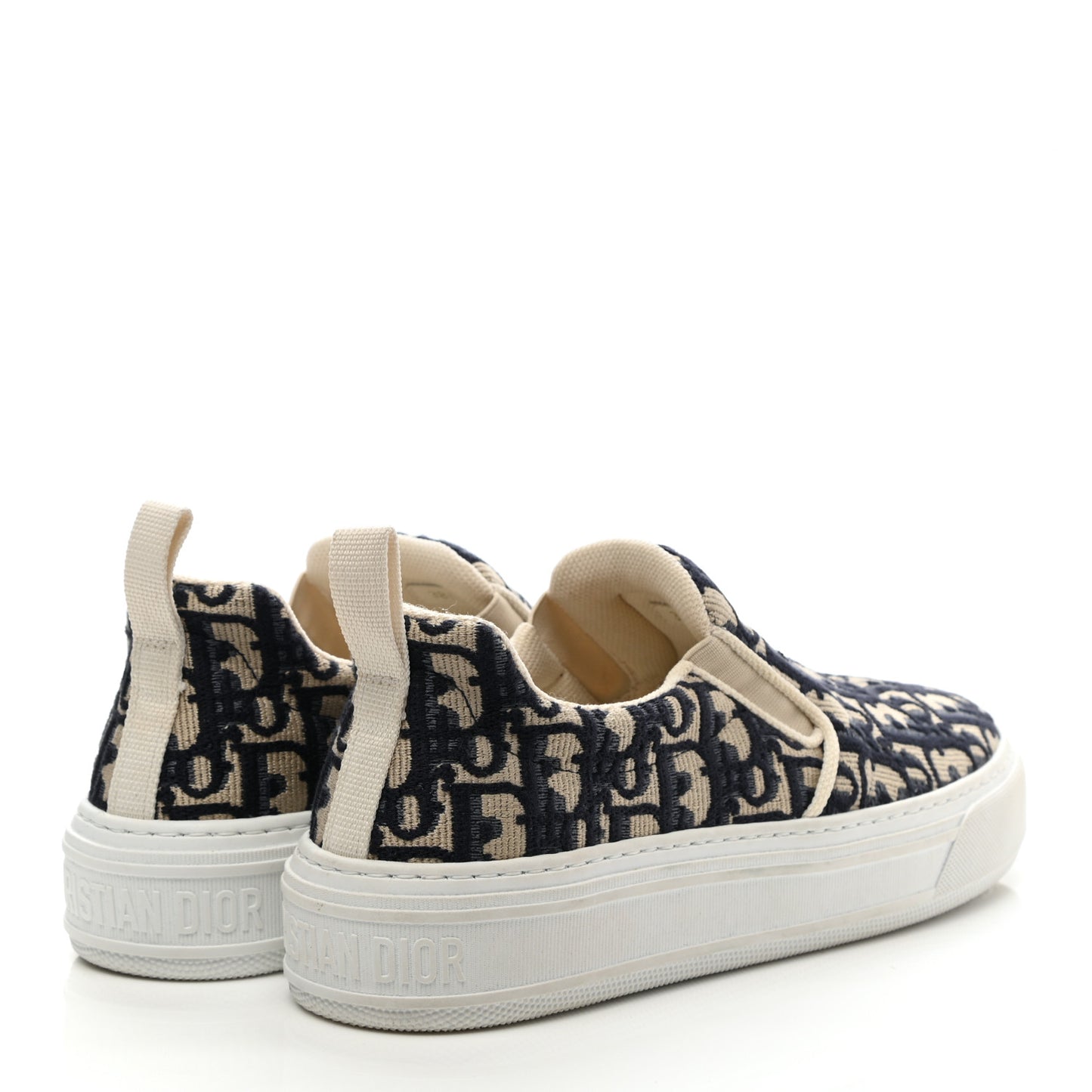 Canvas Oblique Embroidered Womens Solar Slip On Sneakers 38.5 Deep Blue
