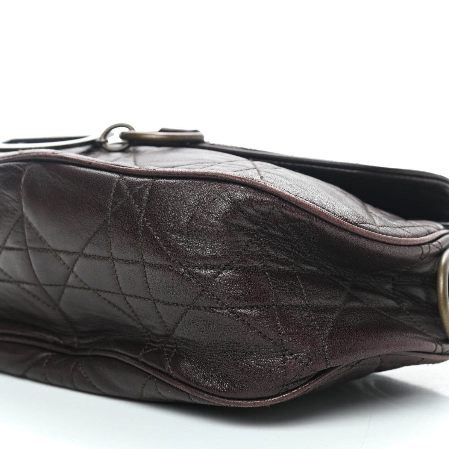 Christian Dior Lambskin Cannage Shoulder Bag Dark Brown 7 of 16