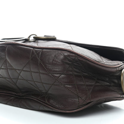Christian Dior Lambskin Cannage Shoulder Bag Dark Brown 7 of 16