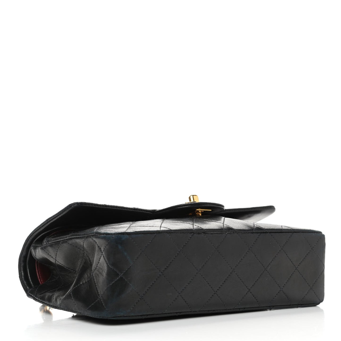 Lambskin Quilted Small Double Flap Black
