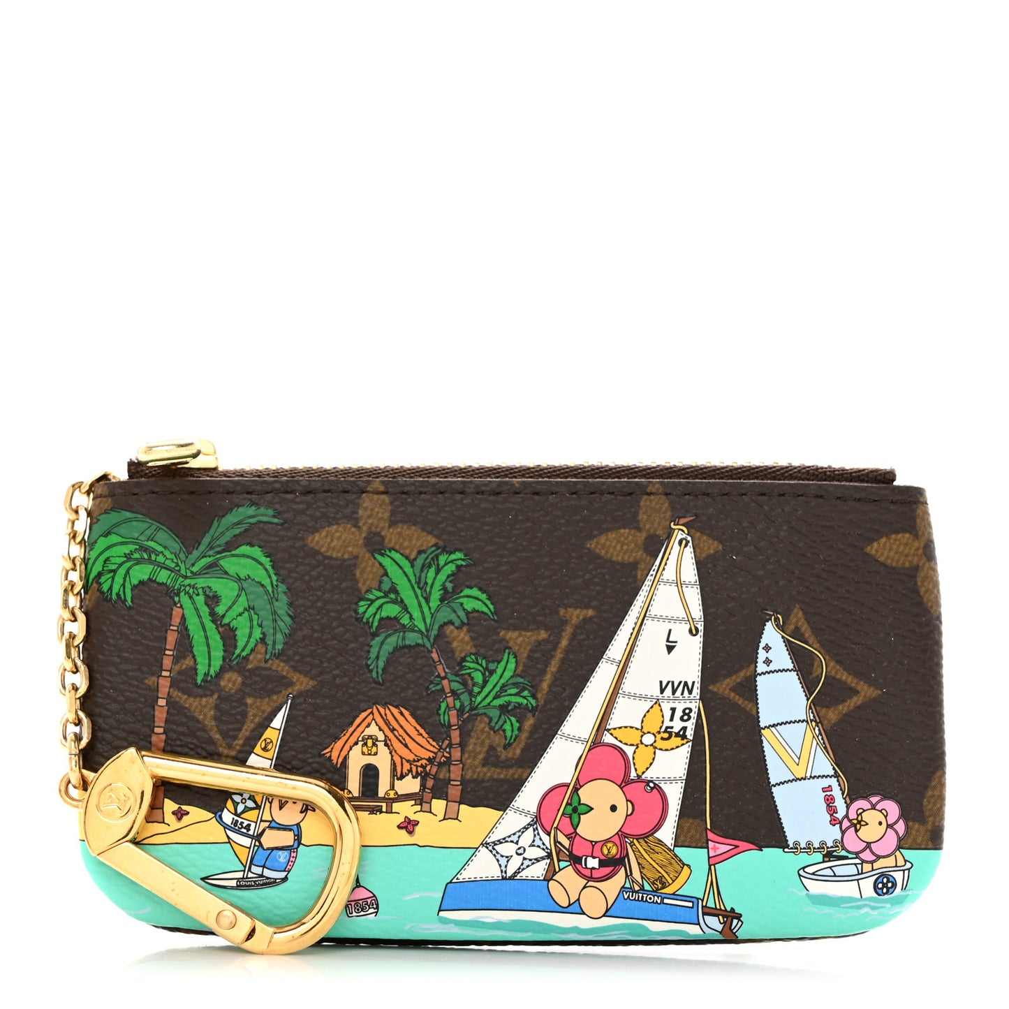 Monogram 2023 Christmas Animation Sailing Vivienne Key Pouch Dragonfruit Pink