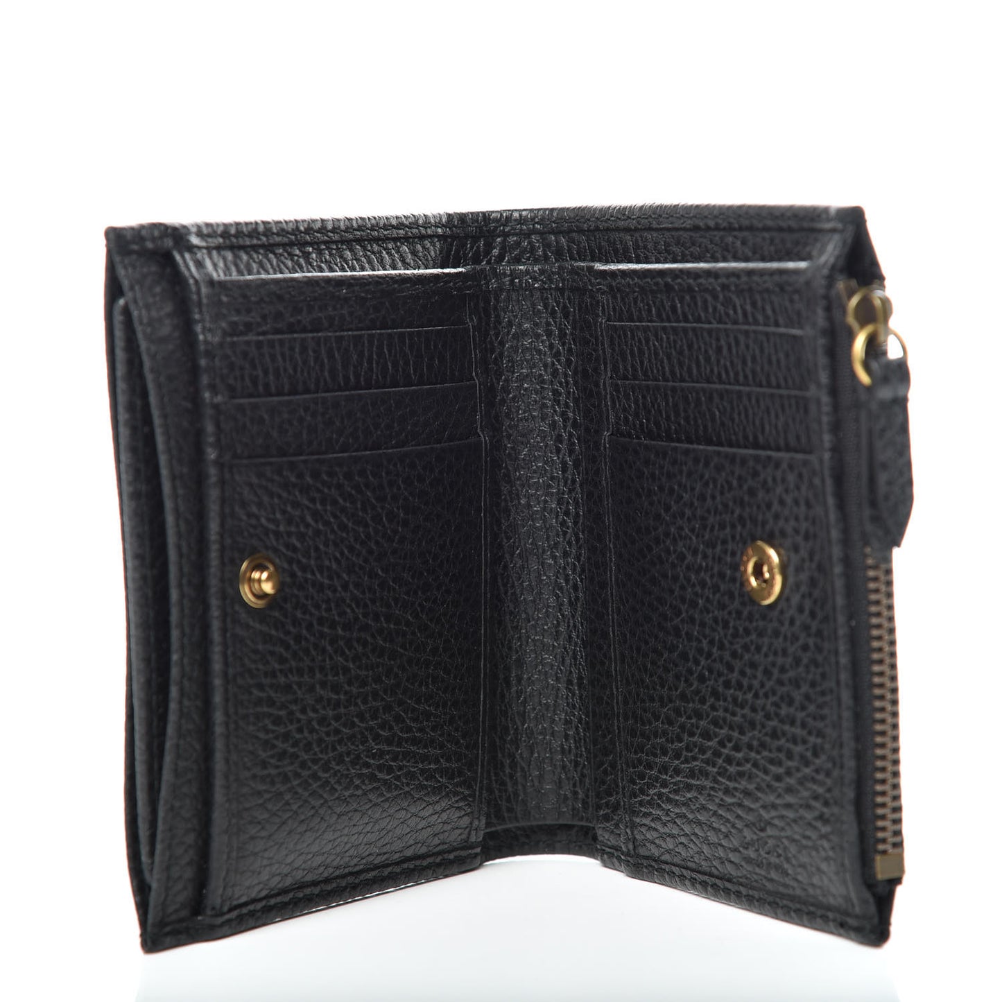 Pebbled Calfskin Farfalla Card Case Black
