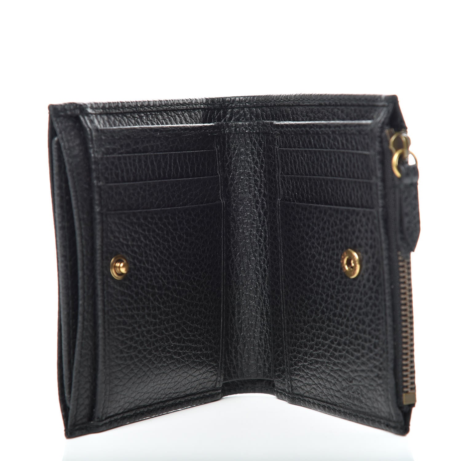 Gucci Pebbled Calfskin Farfalla Card Case Black 4 of 8