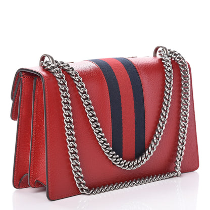Gucci Calfskin Web Floral Embroidered Small Dionysus Shoulder Bag Hibiscus Red 3 of 9