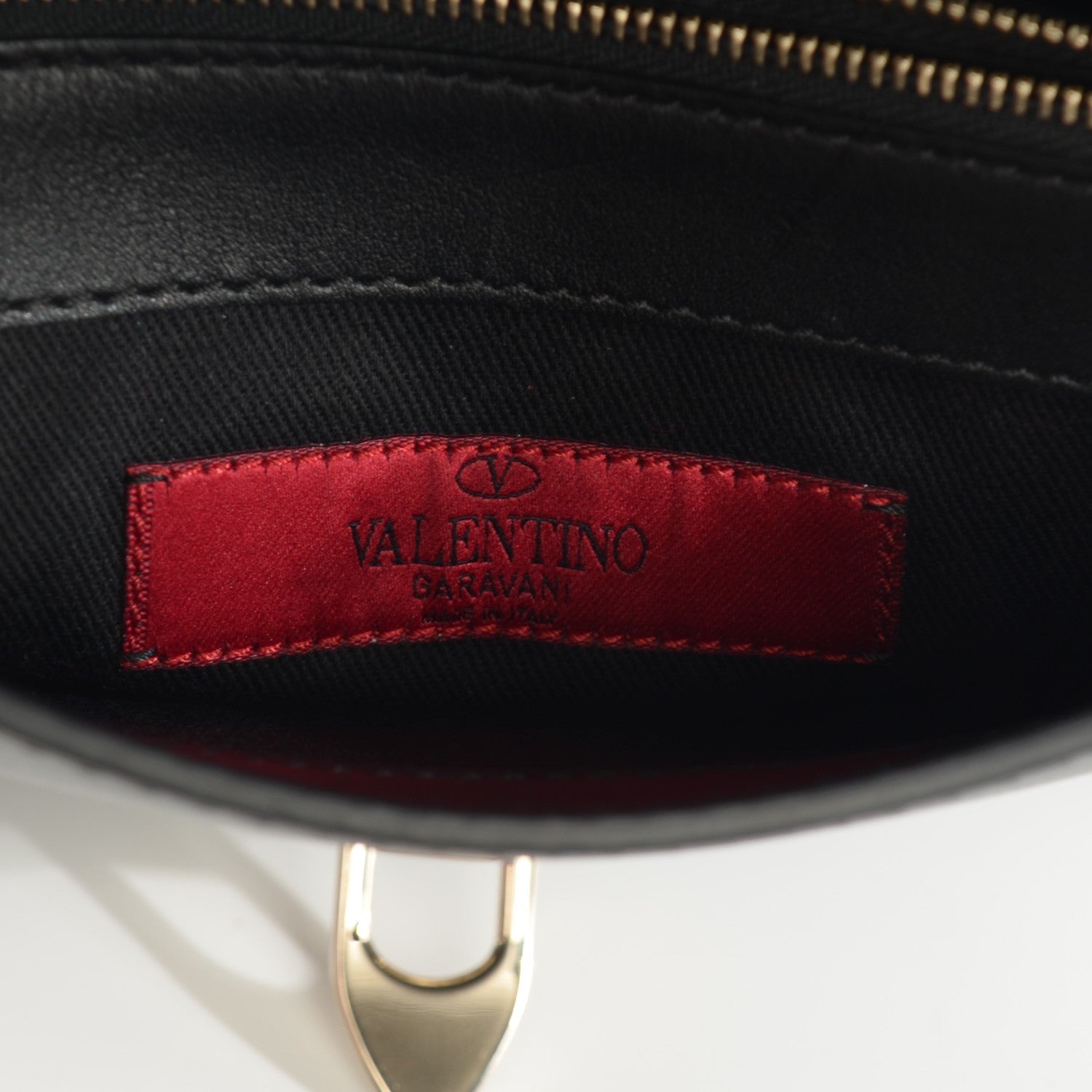Valentino Garavani Nappa Rockstud Flip Lock Wristlet Clutch Black 5 of 7