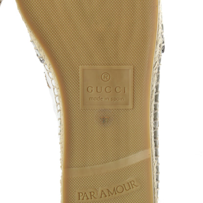 Gucci Calfskin Bee Star Embroidered Espadrilles 37 White 6 of 10