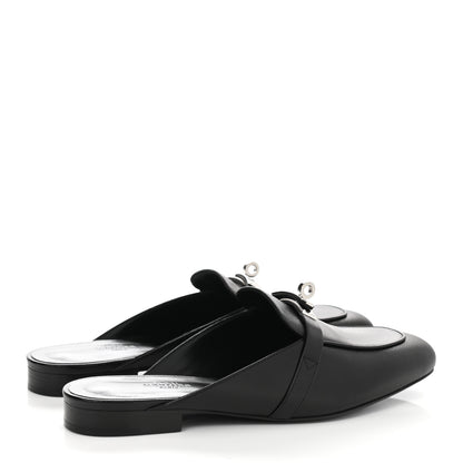 Hermes Goatskin Oz Mules 38.5 Black 4 of 7