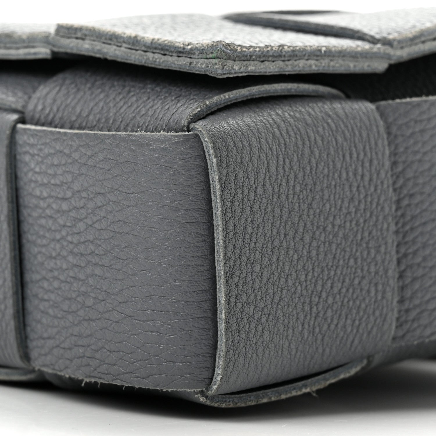 Bottega Veneta Grained Calfskin Maxi Intrecciato Cassette Crossbody Bag Thunder 9 of 9