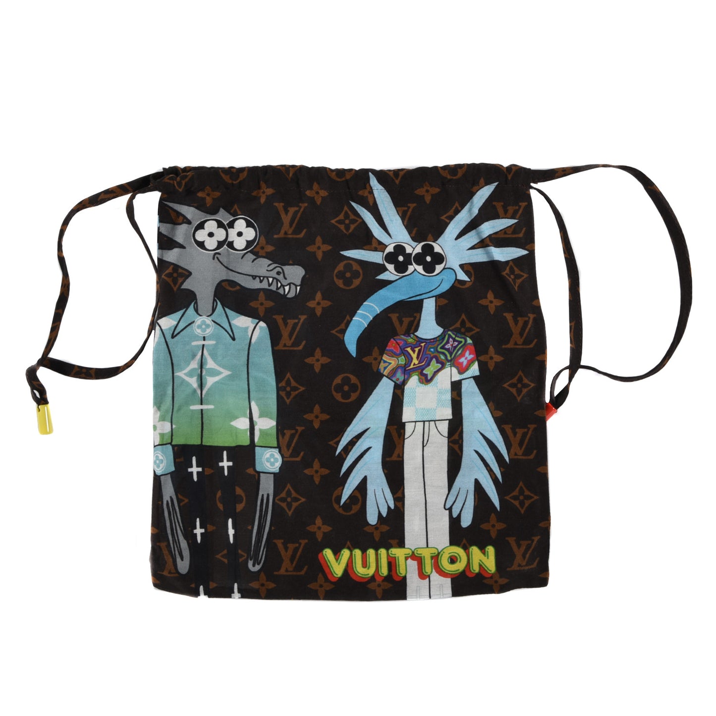Cotton Silk Monogram LV Friends Face Mask Bandana Set Brown