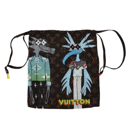 Louis Vuitton Cotton Silk Monogram LV Friends Face Mask Bandana Set Brown 6 of 11
