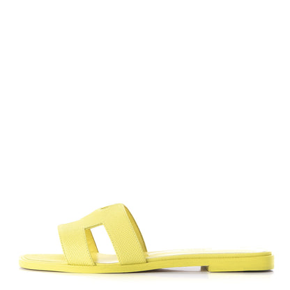 Hermes Epsom Oran Sandals 36.5 Jaune Pollen 1 of 9