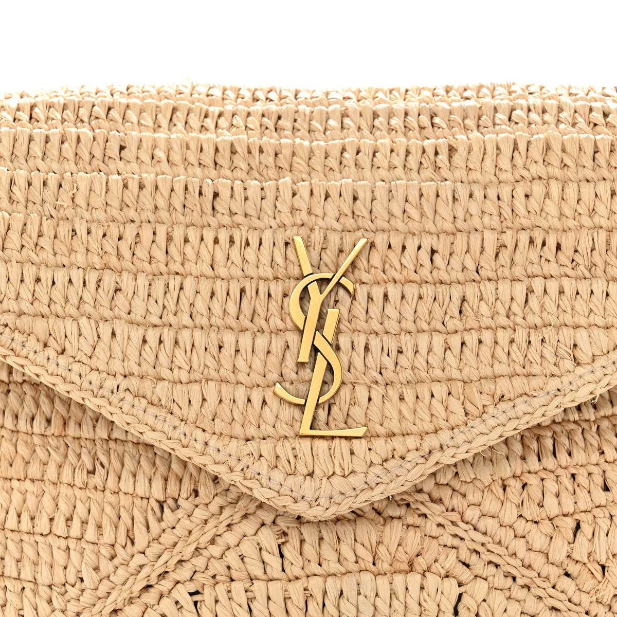 Raffia Large Cassandre Pouch Naturel Brick
