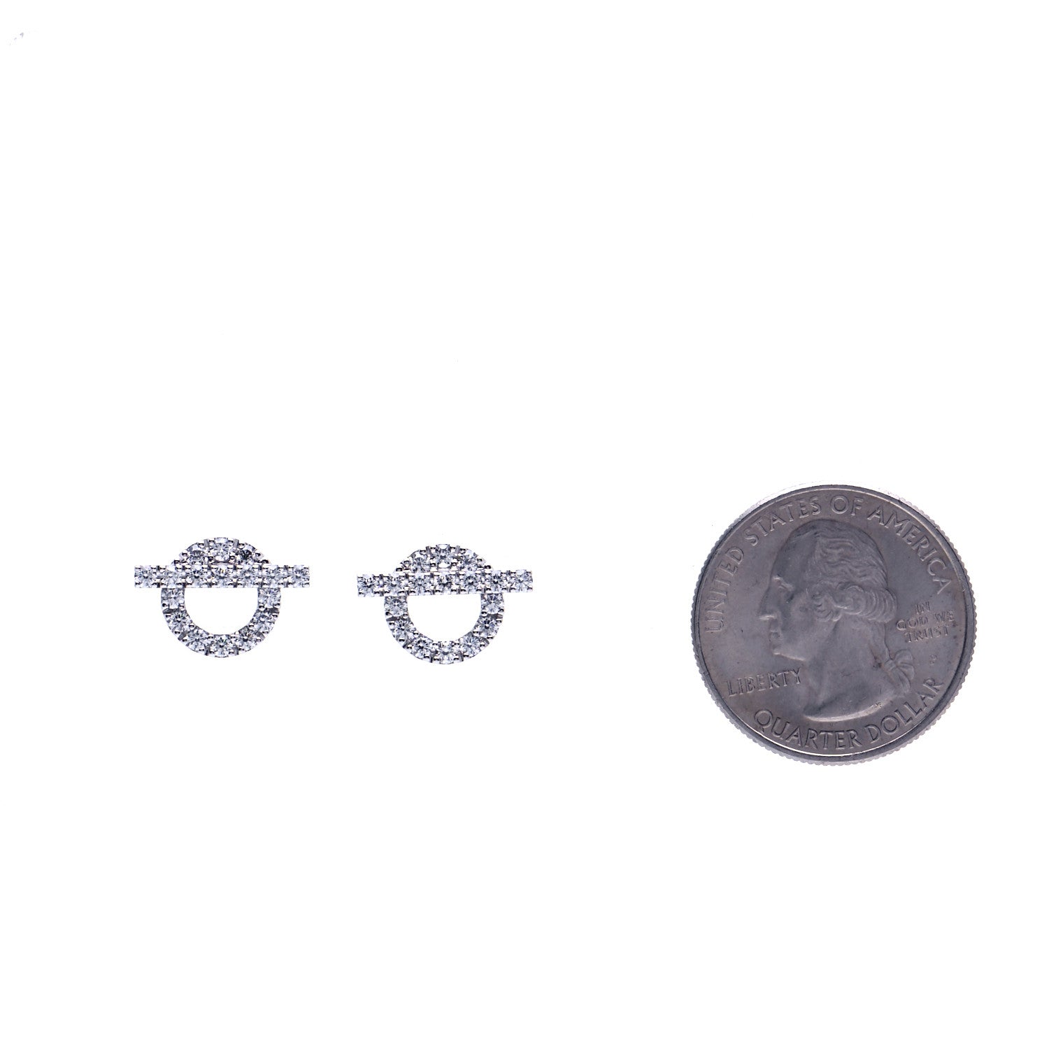 Hermes 18K White Gold Diamond Finesse Earrings 2 of 5