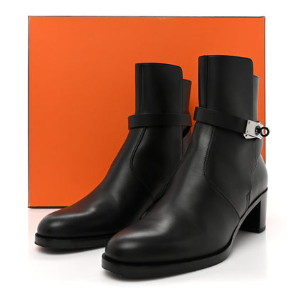 Hermes Calfskin Frenchie 50 Ankle Boots 37 Black 9 of 9