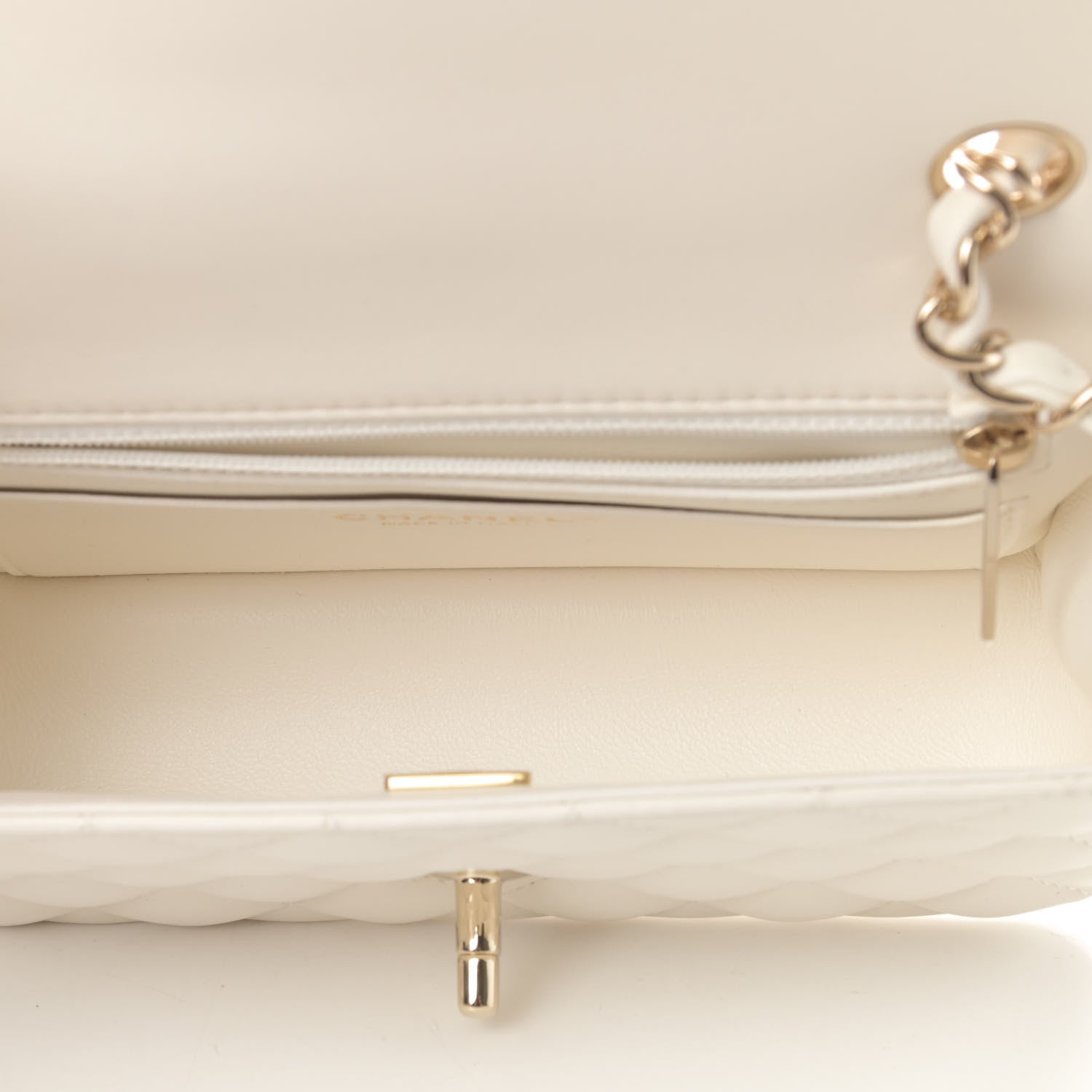 Chanel Lambskin Quilted Mini Rectangular Flap White 5 of 11
