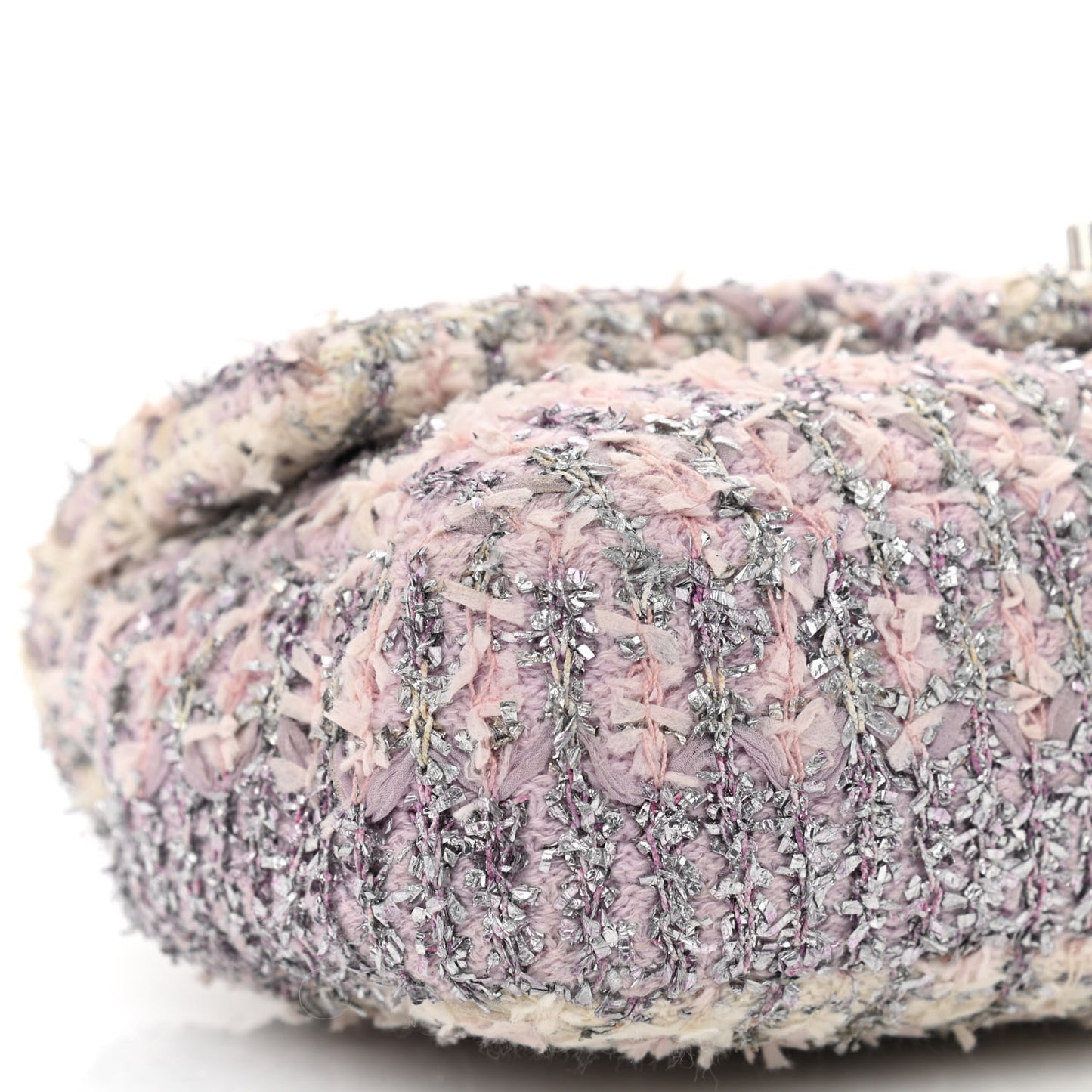 Tweed Medium Single Flap Pink
