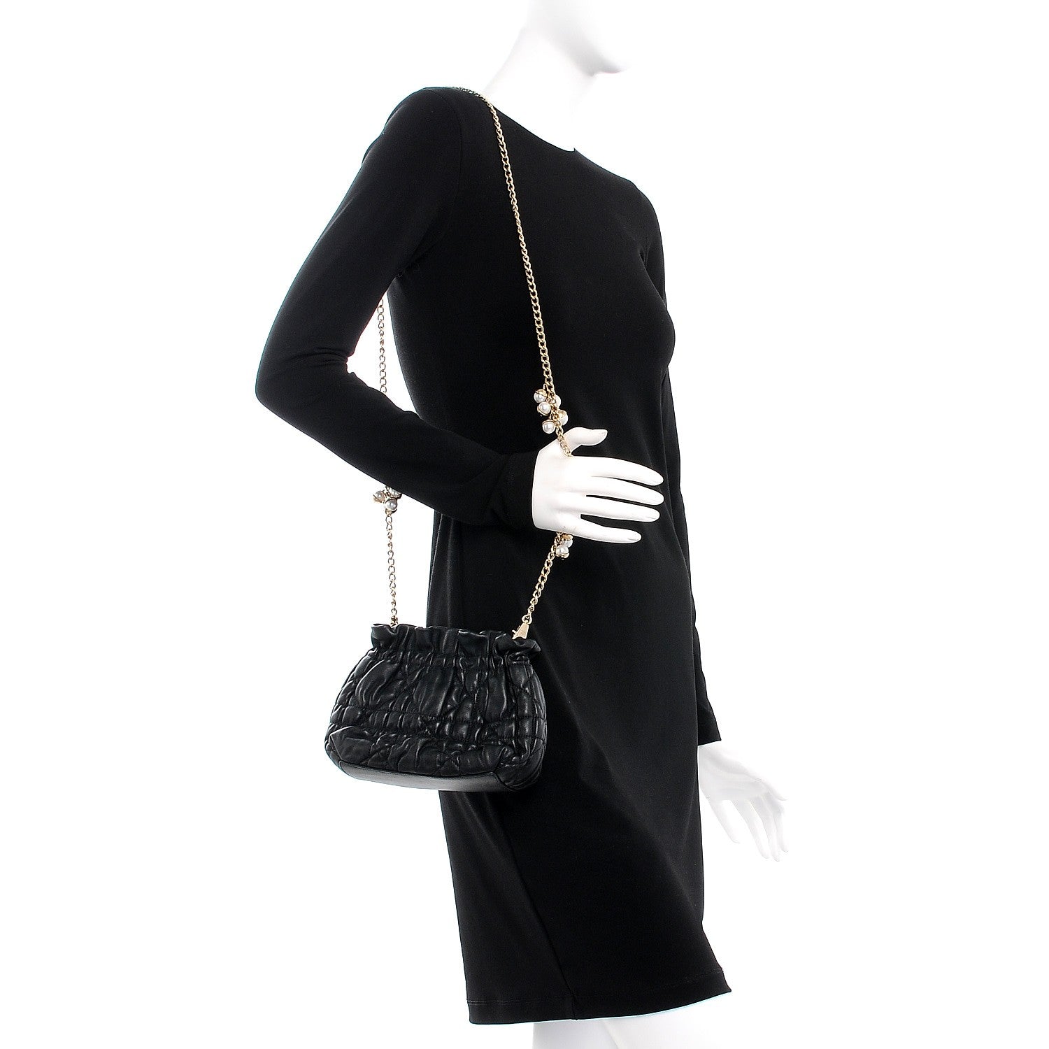 Christian Dior Gaufre Lambskin Cannage Delices Mini Bag Black 2 of 7