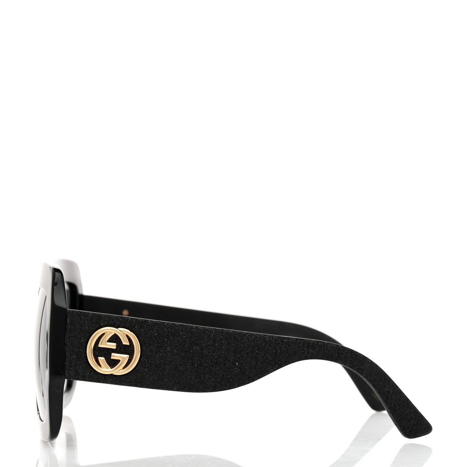 Gucci Square Frame Glitter GG0102S Sunglasses Black 3 of 8