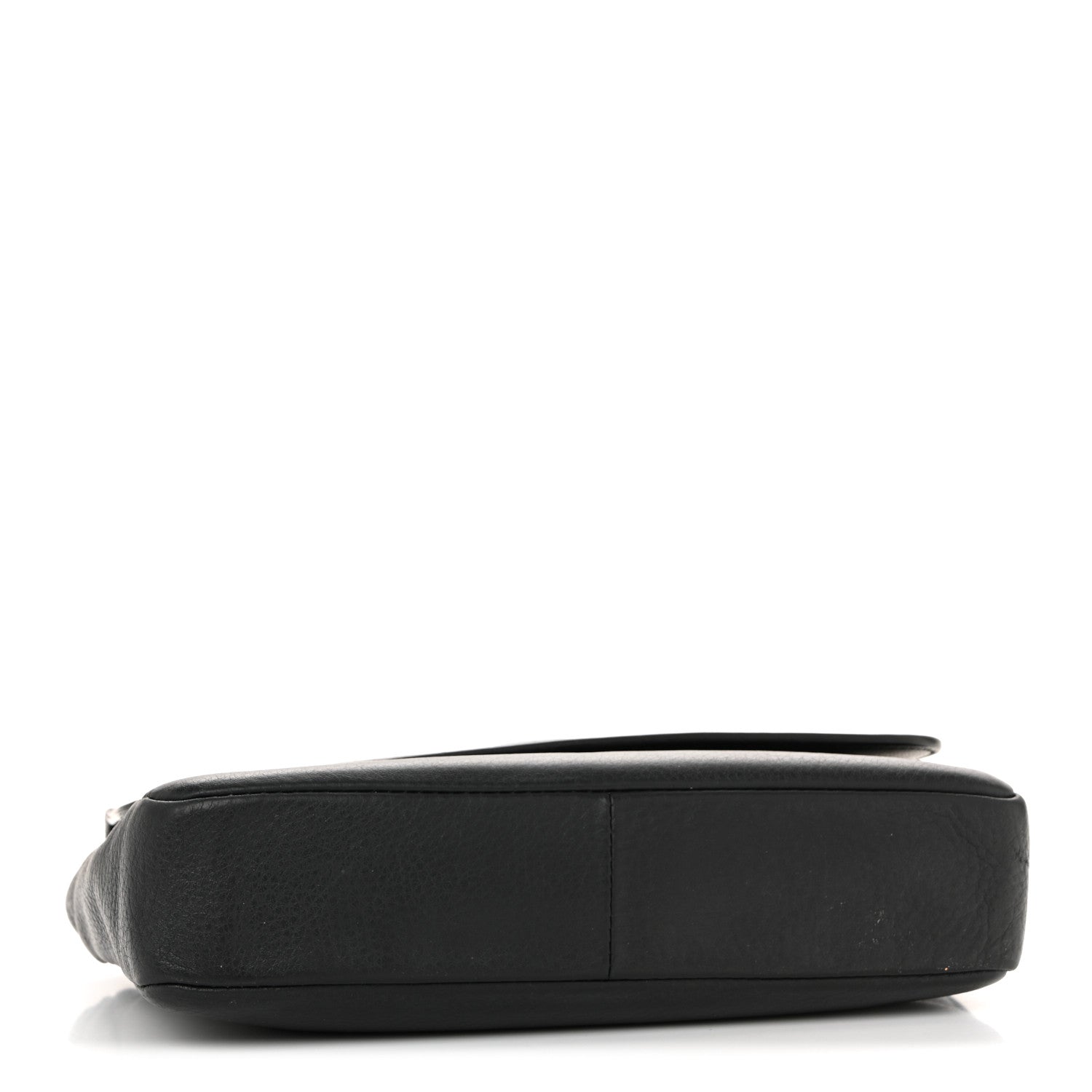 Balenciaga Pebbled Calfskin Logo Everyday Flap Chain Wallet Black 4 of 12