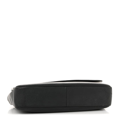 Balenciaga Pebbled Calfskin Logo Everyday Flap Chain Wallet Black 4 of 12