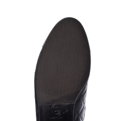 Chanel Aged Calfskin Quilted Cap Toe Ballerina Flats 39.5 Black 9 of 15