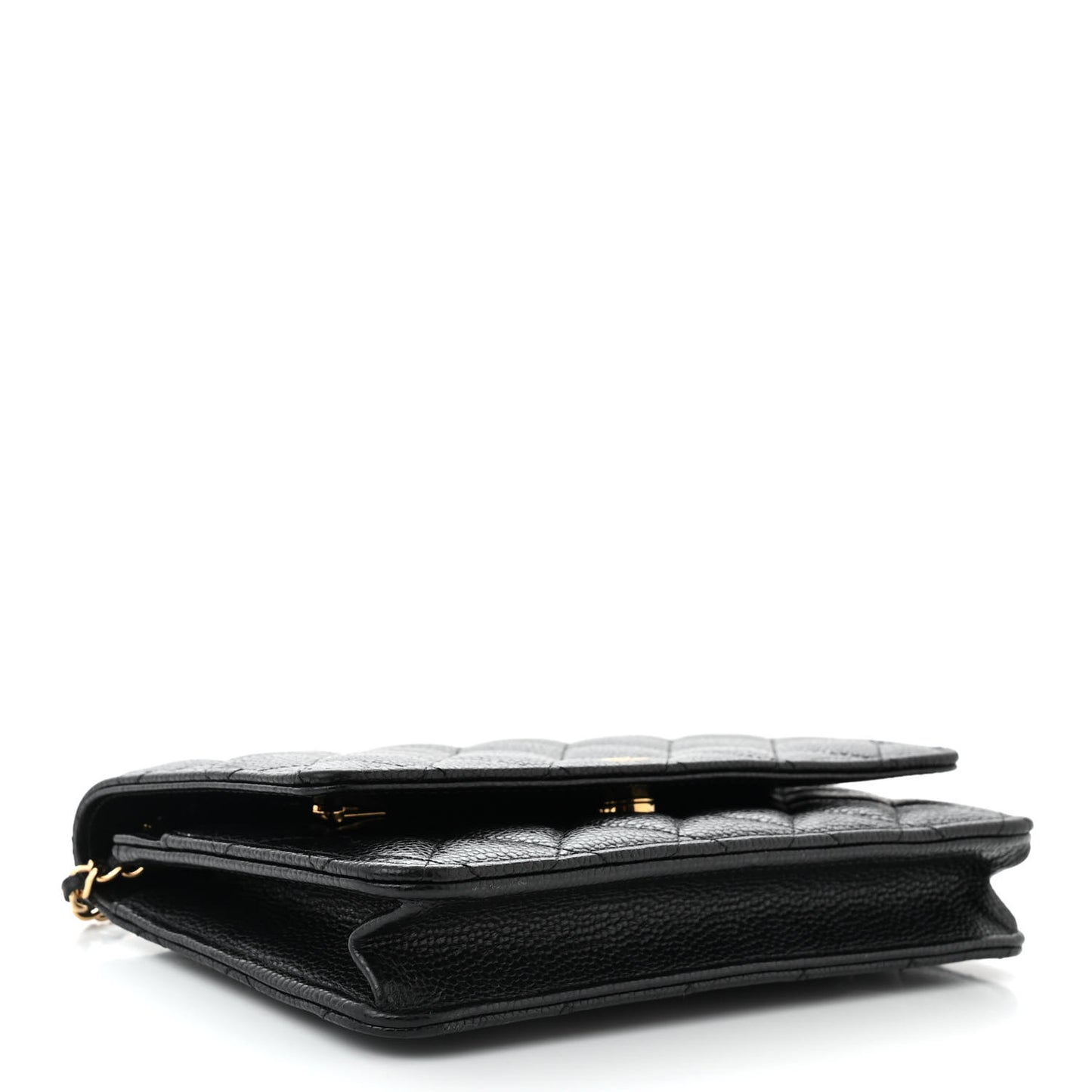 Caviar Quilted Wallet on Chain WOC Black