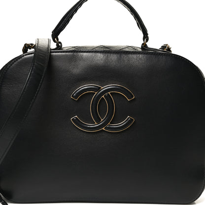 Chanel Shiny Calfskin Goatskin Quilted Coco Curve Vanity Black 8 of 10