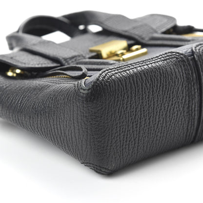 3.1 Phillip Lim 3.1 Textured Calfskin Bi-Color Mini Pashli Satchel Black Navy 6 of 10