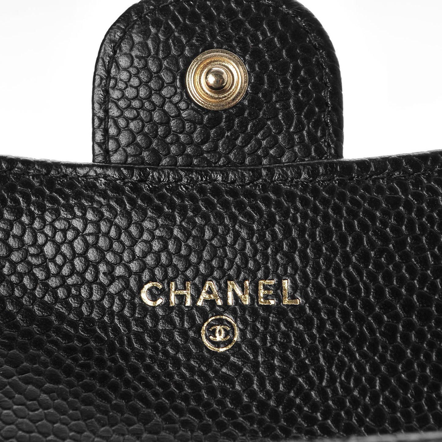 Caviar Quilted Flap Card Holder Black