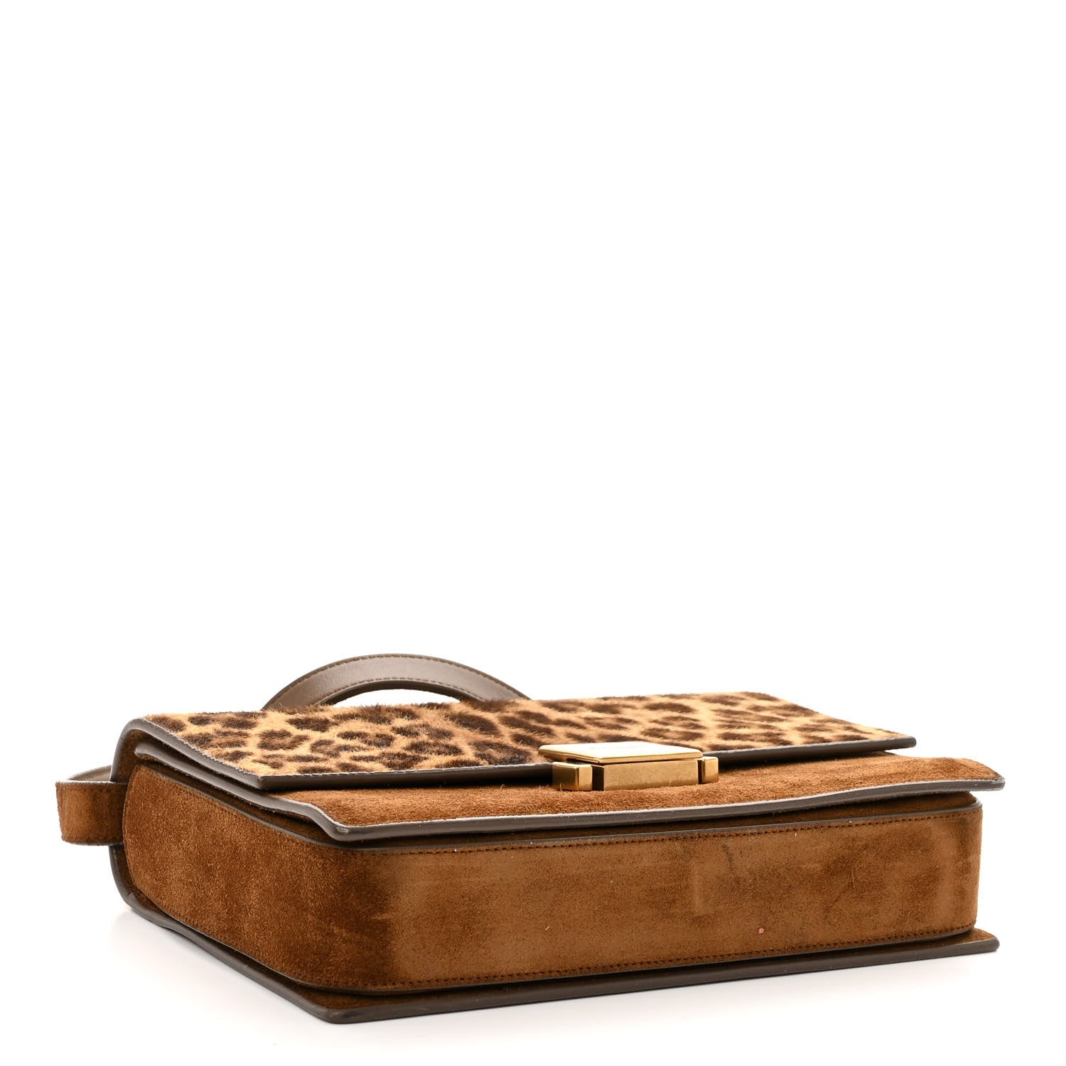 Saint Laurent Pony Hair Suede Leopard Print Medium Bellechasse Brown 4 of 13