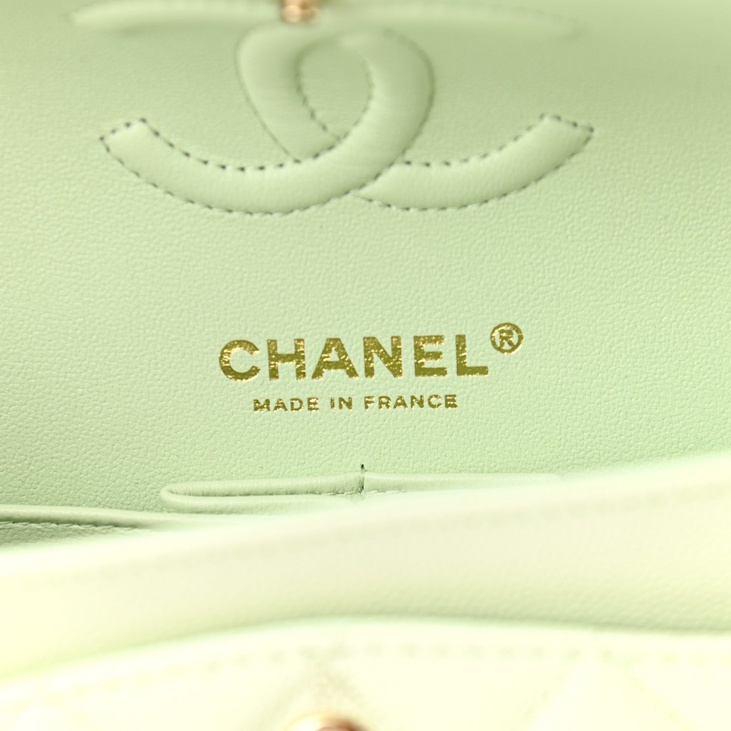 Caviar Quilted Small Double Flap Light Green