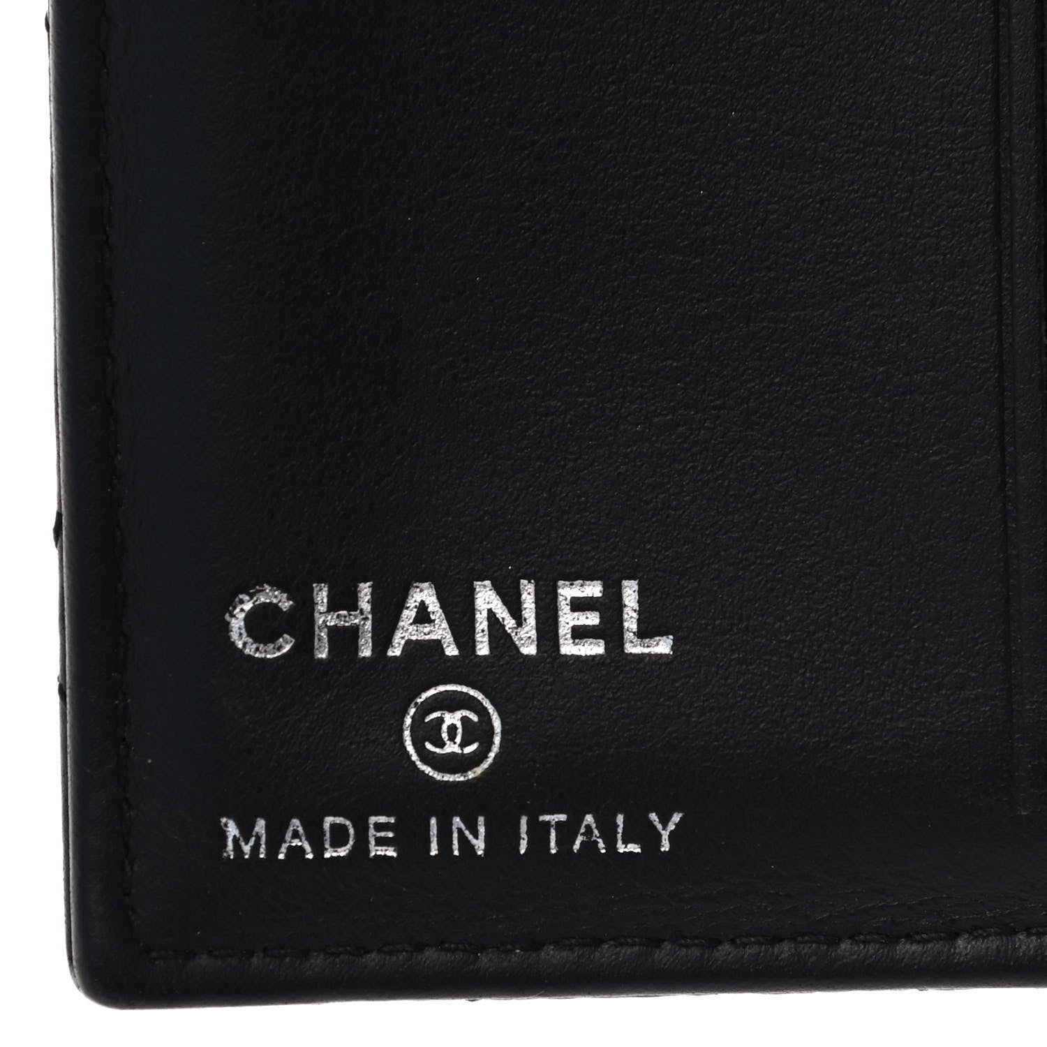 Chanel Crumpled Calfskin Quilted Card Holder Wallet So Black 6 of 7