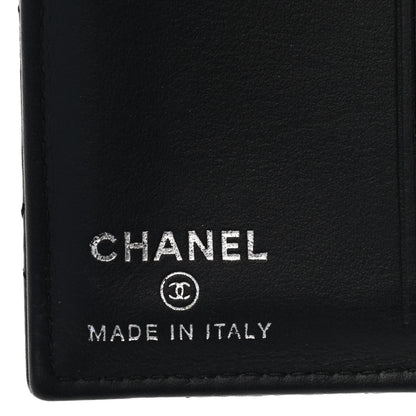 Chanel Crumpled Calfskin Quilted Card Holder Wallet So Black 6 of 7