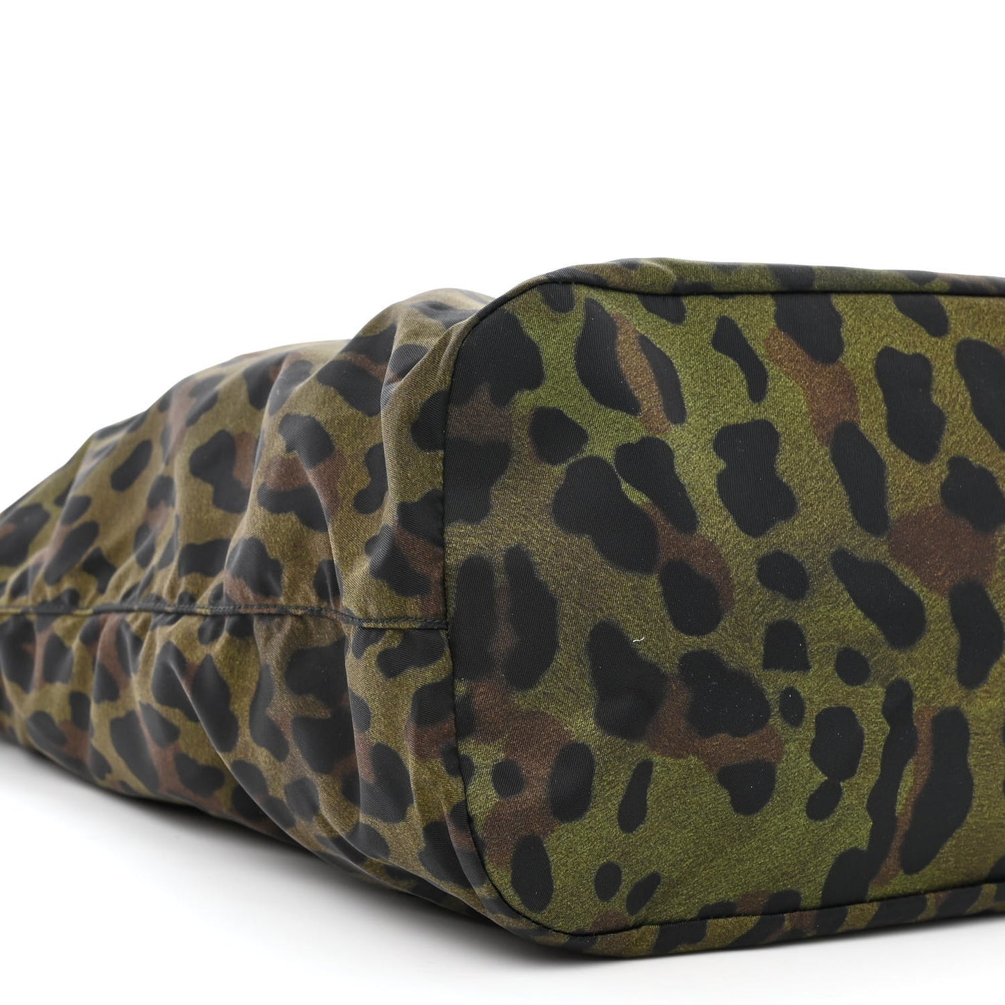 Tessuto Nylon Stampato Saffiano Tote Militare