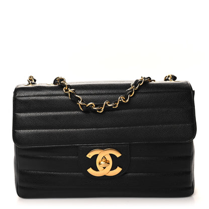 Chanel Caviar Horizontal Quilted Jumbo Single Flap Black 1 of 10